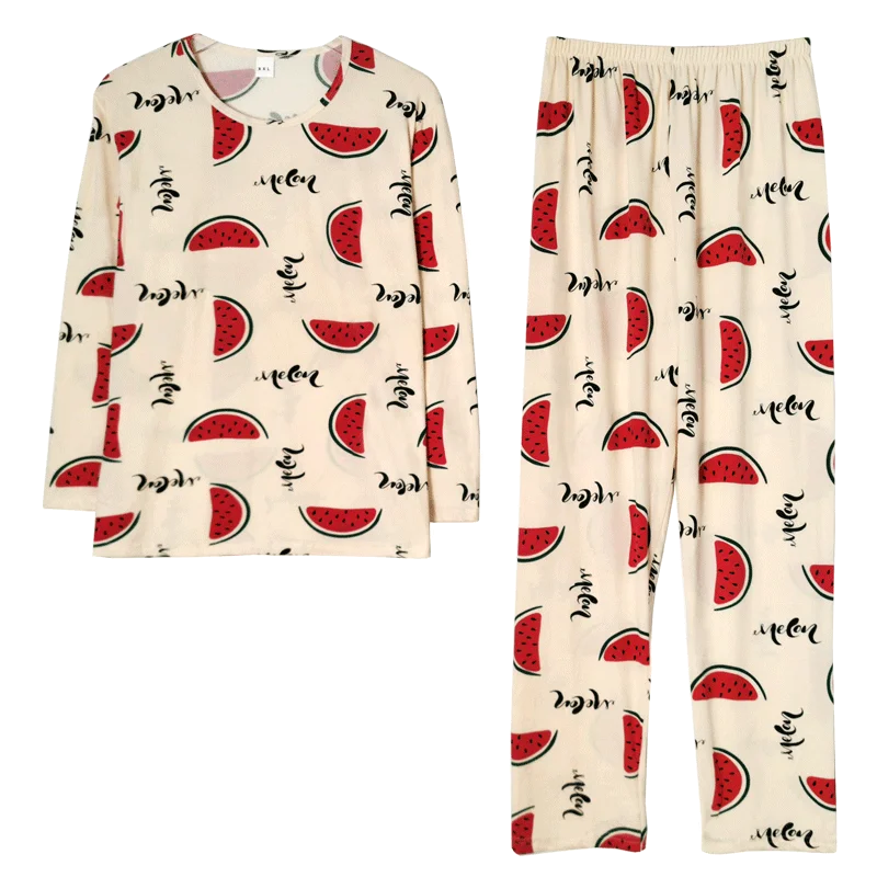 

Spring and autumn new long-sleeved trousers pajama woman autumn sweet lovely watermelon little ladies home dress suit can be wor