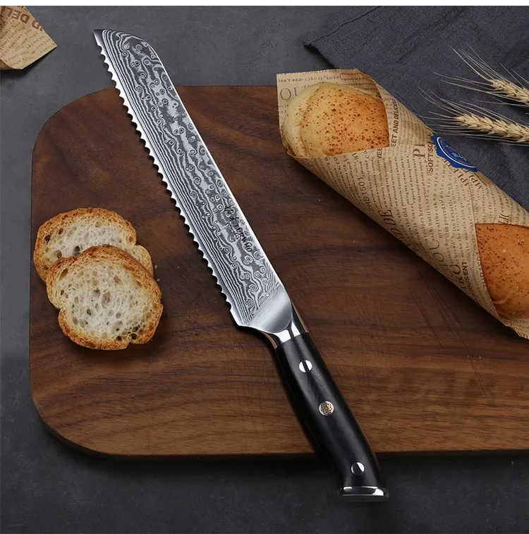 8 inch kitchen knife bread knife vg10 steel