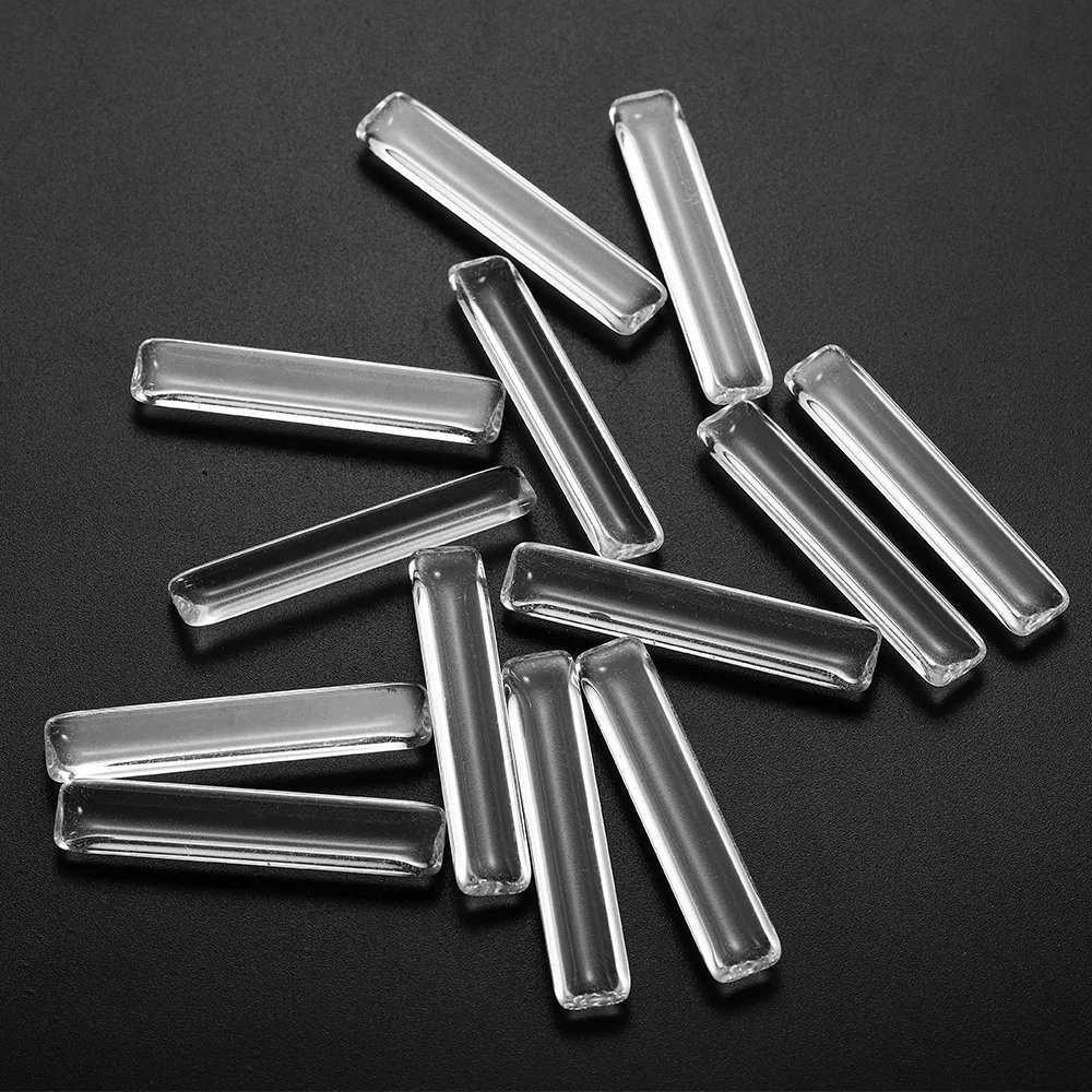 

5pcs/lot Rectangle Flat Back Clear Glass Findings Fit  Cabochon Cameo Setting For DIY pendant Jewelry Making Supplies, As picture