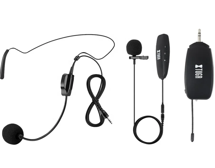 

UHF Wireless Headset Microphone Lavalier Lapel Clip On Mic, Black