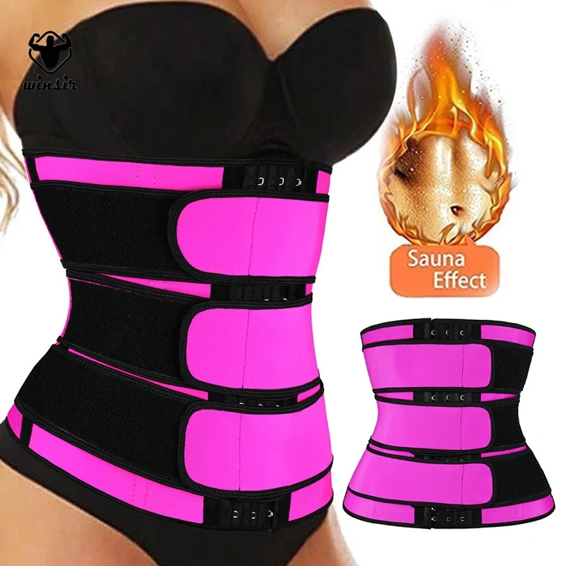 

neoprene Weight Loss Cincher Sweat Workout Fitness Slimming 3 three strap corset Belly Band Sauna Waist Trainer Belt For Women