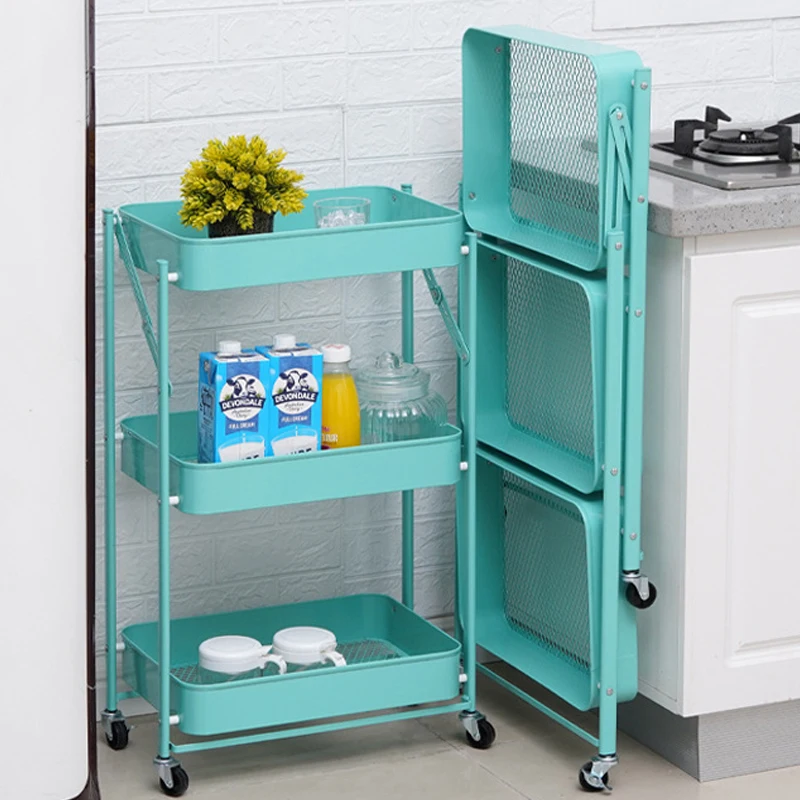 

Kitchen shelf floor-standing multi-layer foldable kitchen rack organizer multifunctional storage holders & racks