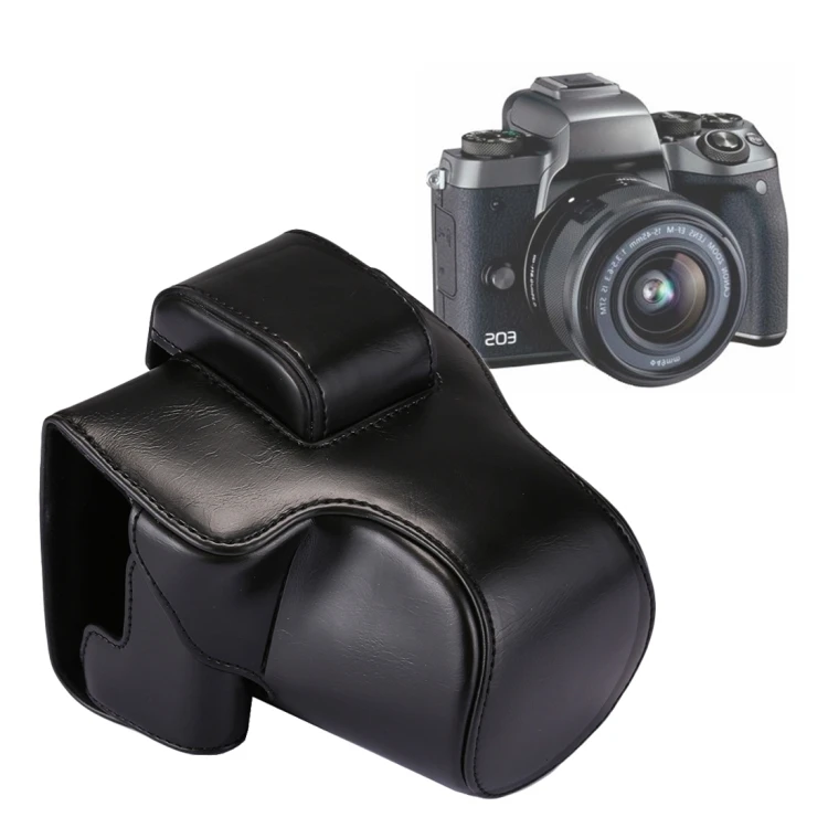 

For Canon EOS M5 Fashion Design Durable Full Body Camera Case PU Leather Camera Bag