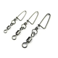 

Wholesale Stainless Steel Fishing Bearing Swivels Interlock Rolling Swivel with Hooked Snap Fishing Hook Connector Tackle
