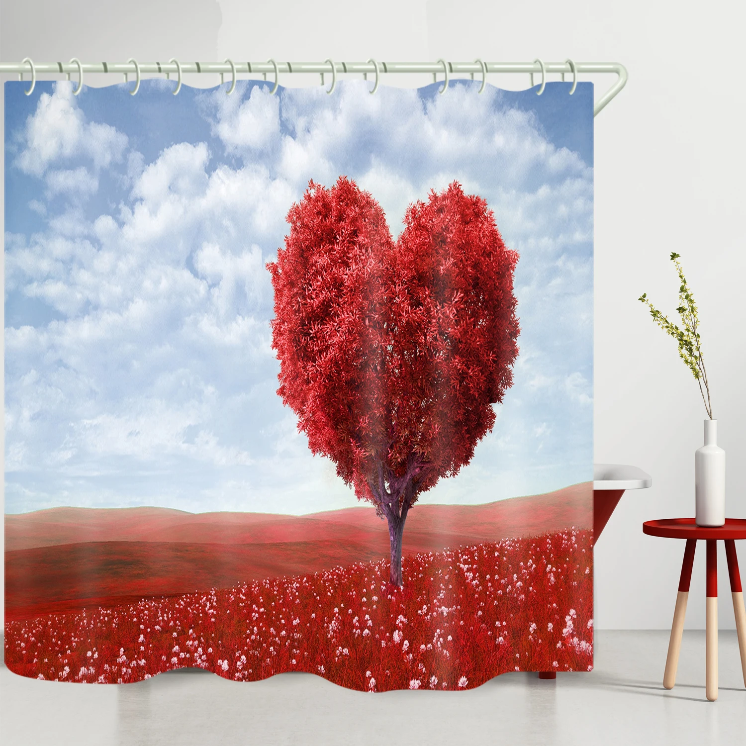 

Huahai Waterproof Art Shower Curtain Polyester Colorful Environmental Protection Shower Curtain Home Decoration Bathroom Curtain, Picture