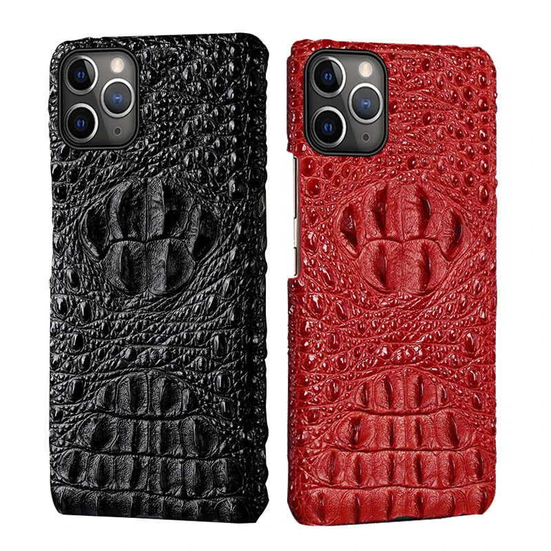 

Luxury High Quality Shockproof Back Cover Crocodile Skin Genuine Leather Mobile Phone Case For iPhone 12 Pro Max Telephone Funda, Picture shows