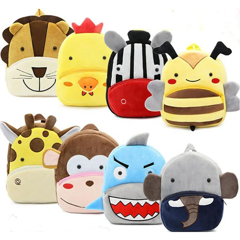 

Zoo Series Cute School Bags Plush Backpack Kindergarten Bag, Multi shape animal