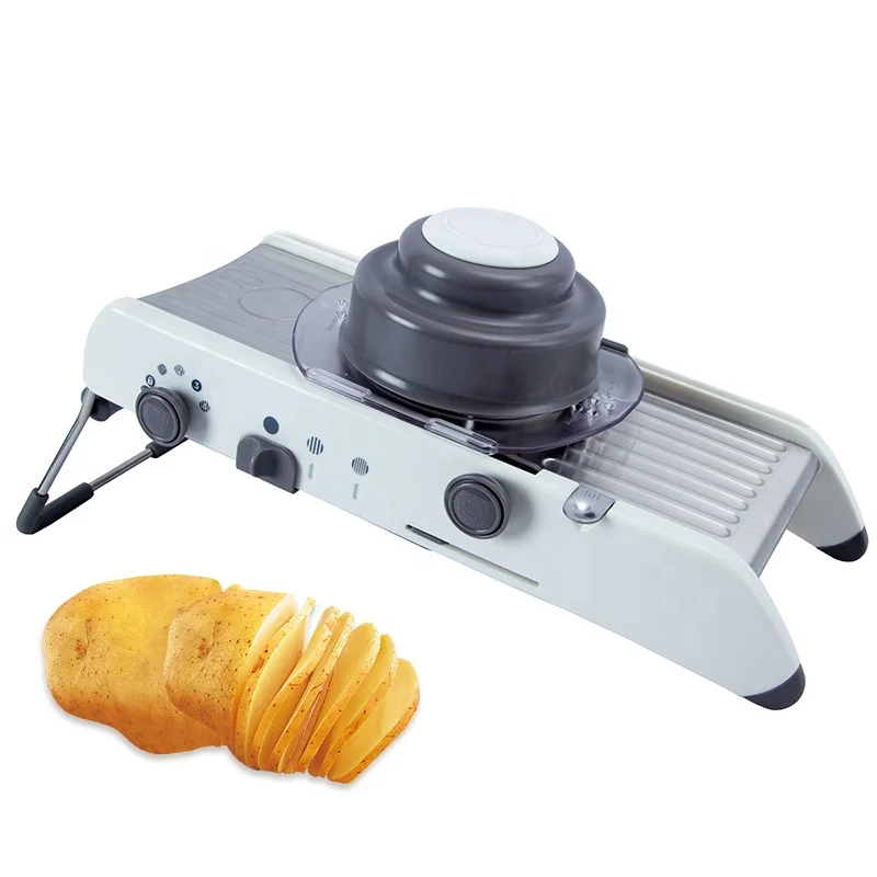 

Multipurpose Adjustable Kitchen Vegetable Slicer Manual Mandoline Slicer for Food, White+grey