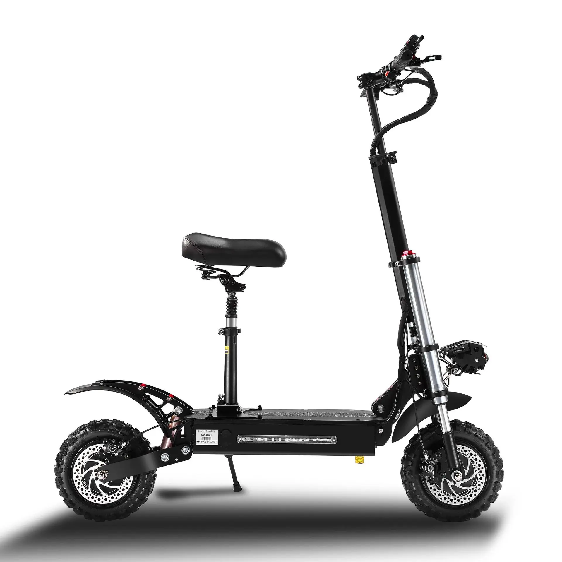 

11 In Tire 5400W Detachable Seat Off Road Foldable Adult Scooter Electrico Electric Motorcycles, Black