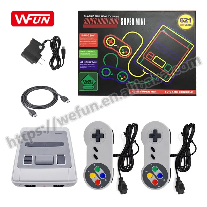 

Hot Selling Mini HD Output Retro Classic Video Game Console Built-in 621 Games 8 Bit Family TV Double Gamepads For NES Game