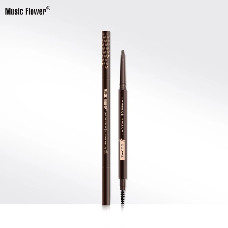 

Music Flower New Launch GMPC Standard Slanted Thin Brow Pen With Brush Ultra-fine Double End 2 In 1 Super Slim Eyebrow Pencil