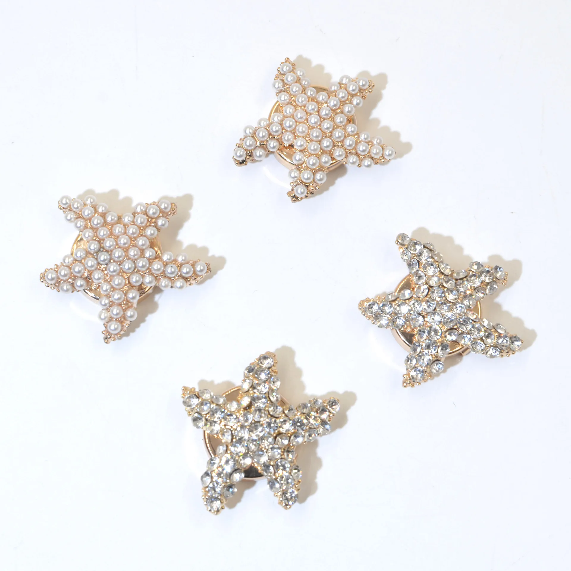 JFRB109 Starfish Shell Button Cover Cufflinks Fashion Jewelry Start Button Covers For Women Shirts