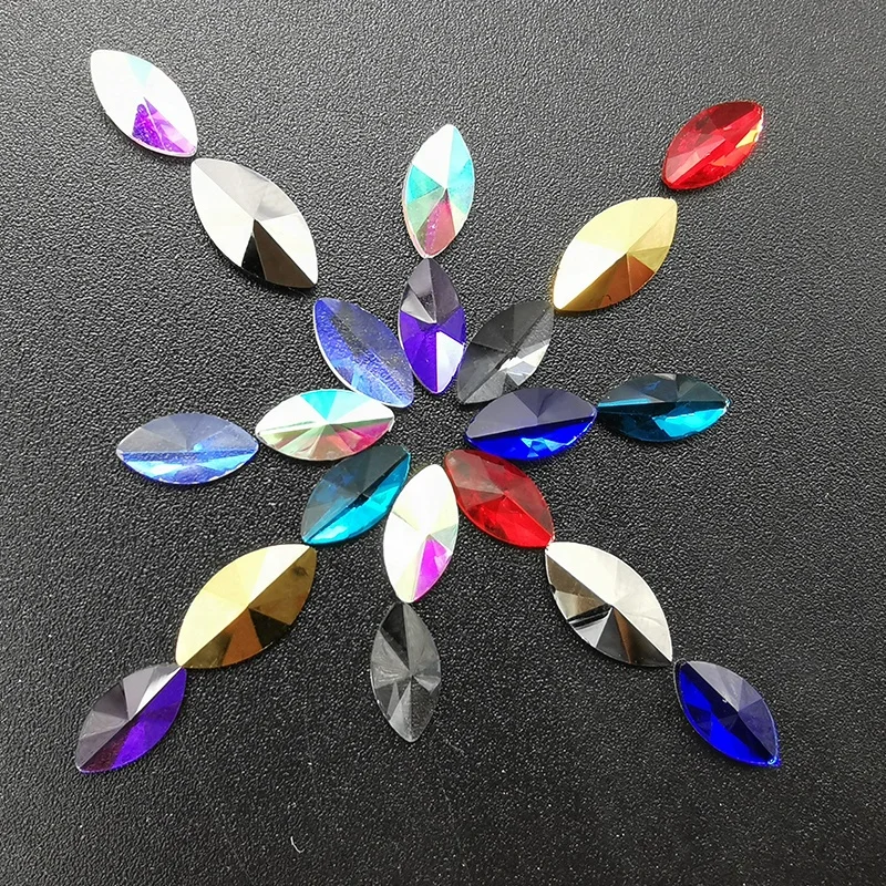 

Wholesale White AB Nail Rhinestones Horse Eye/Waterdrop/Diamond Crystal Glitter Nail Stones DIY 3d Design Nail Art Decorations, 9colors