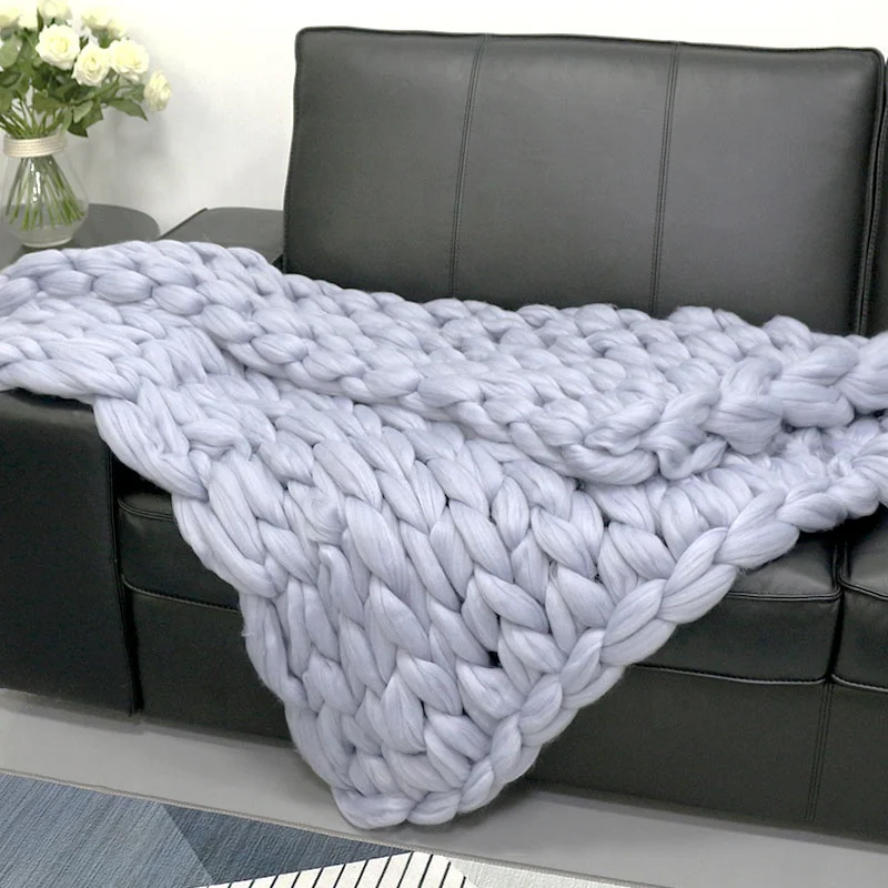 Handmade Chunky Knit Blanket Wholesale Super Soft Arm Thick Heavy