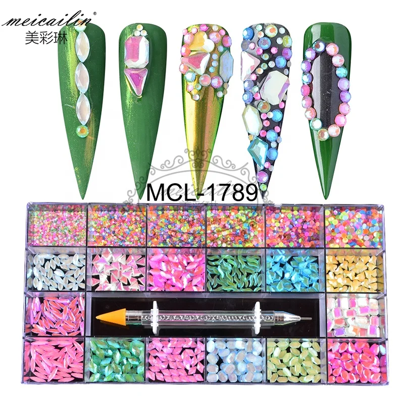 

2021 Hot Selling Products Light Dark Nail Art Rhinestone For Nails, Colorful