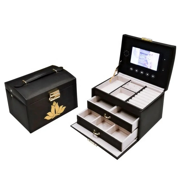

a video box made of leather bracelet lcd box jewelry box lcd