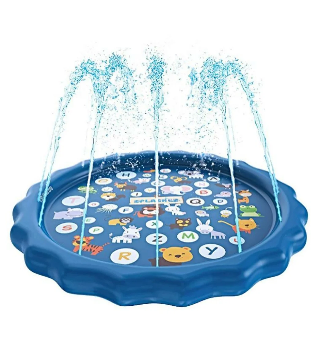 

170cm Summer Lawn Children Water Game Play Mat Kids Outdoor Splash Mat Pool Games Toy Sprinkle Splash Water Toy Bath Pad, Customized color