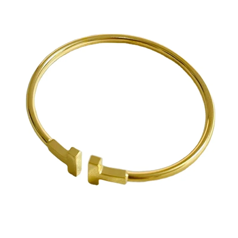 

American Hot Sale Fashion Cheap Jewelry For Woman High Quality Titanium Steel Elastic Open Bracelet Stainless Steel Bangle