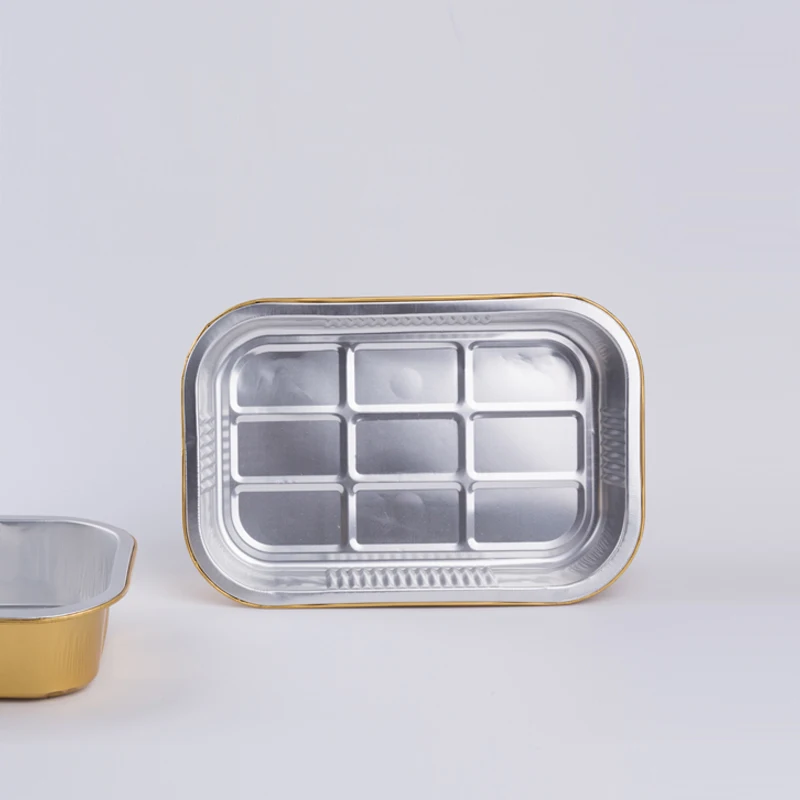 Disposable Aluminium Foil Box House Use Food Container Gold Frying Pan