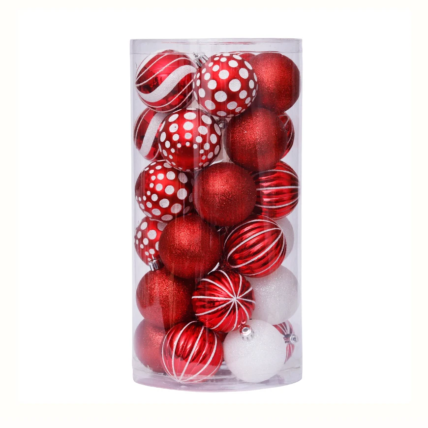

Custom Plastic Christmas balls Ornaments Decorative Shatterproof Xmas Tree Hanging Pendants