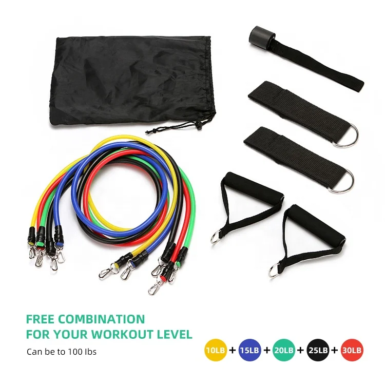 

High Quality Fitness bands Set of 11 Include 5 Tubes, Various