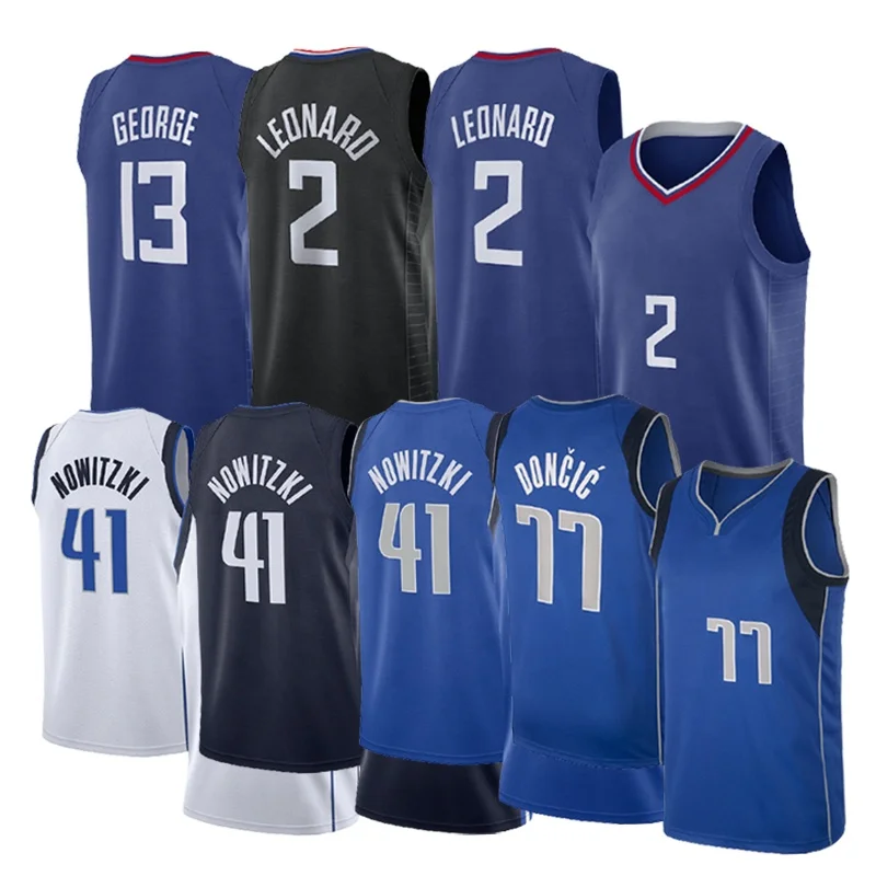 

Dirk Nowitzki 41 Luka Doncic 77 Kawhi Leonard 2 Paul George 13 Sublimation High Quality Basketball Uniform Jersey Clothing Wear