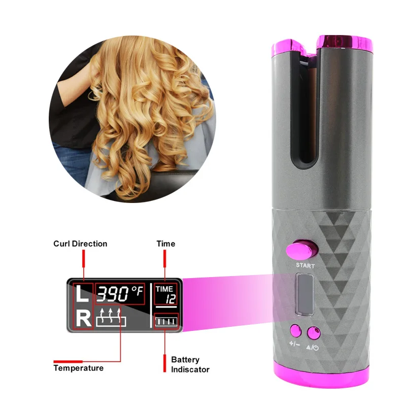 

Ceramic hair curler Automatic Hair Styling Curling Iron rollers Curly hair, Purple