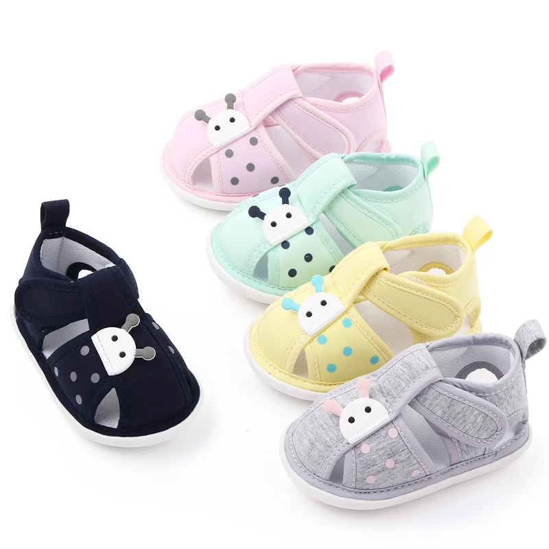 

Cartoon design baby sandals casual baby shoes girl boy rubber sole newborn toddler sandals, Grey/green/navy/pink/yellow