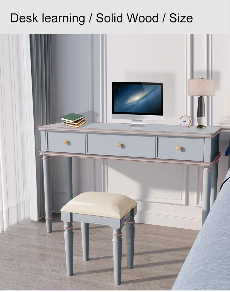 Office Furniture Simple Design Solid Wood Custom Size Study Desk Wooden Office Writing Table