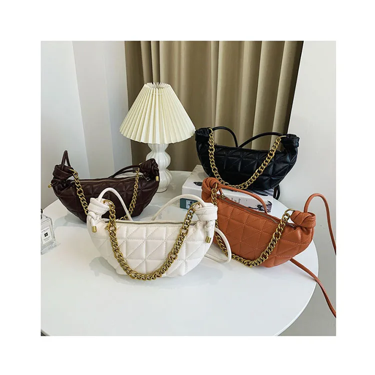 

Winter New Knotted Big Underarm Bag Woman Leisure Personality Hobos Diamond Lattice Dumpling Purse Large Capacity Messenger Bag