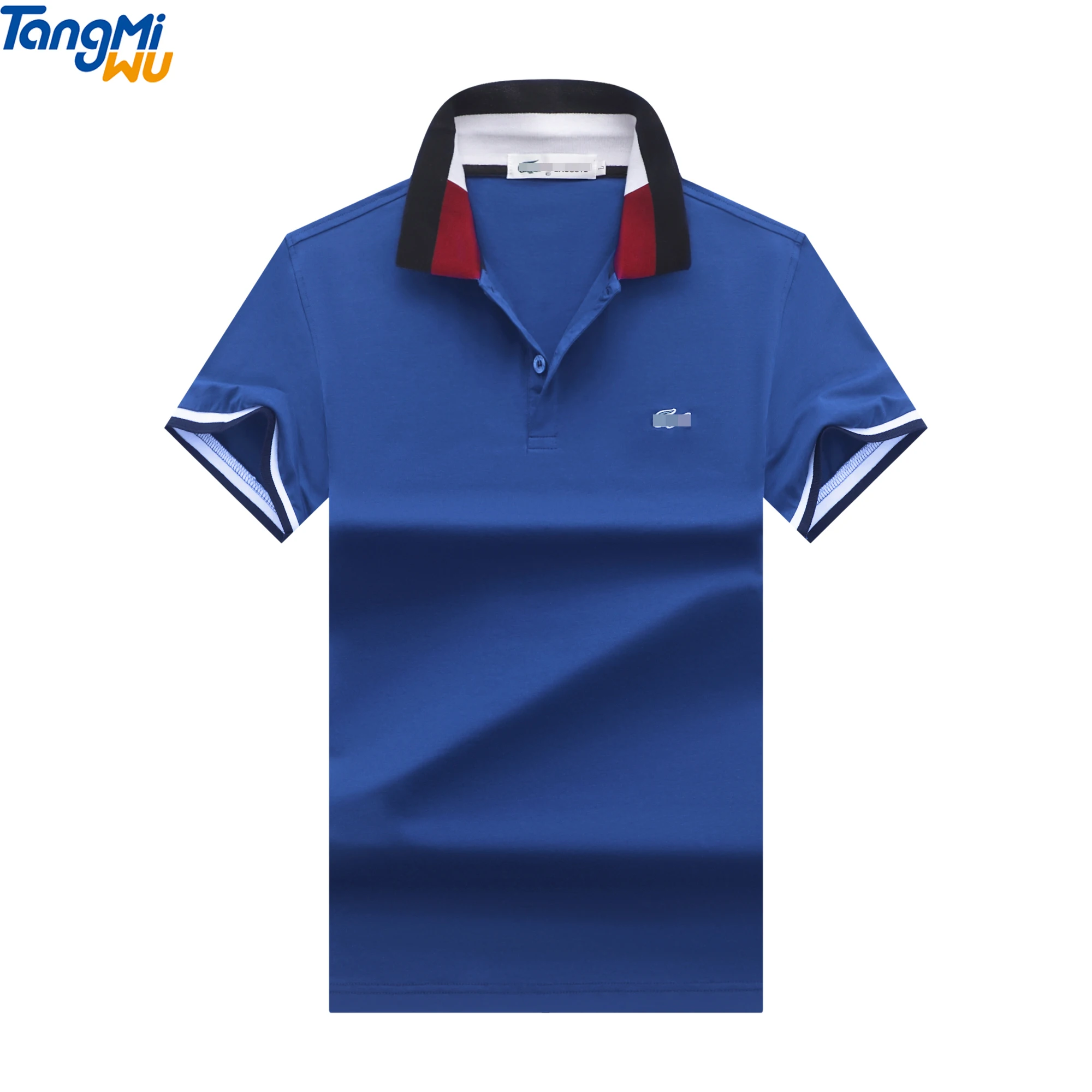 

2021 High Quality Blue Casual luxury tshirts 100% Cotton Oversized embroidered man polo t-shirt custom