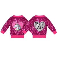 

Toddler Long Sleeve Autumn Winter Jacket for Baby Girls Sequin Sparkle Jacket Outdoor Coat Kids Unicorn Party Birthday Outfits