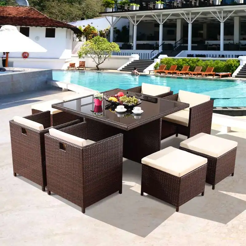 Garden Sofas Rattan Outdoor Furniture Bistro Dining Set Patio Leisure