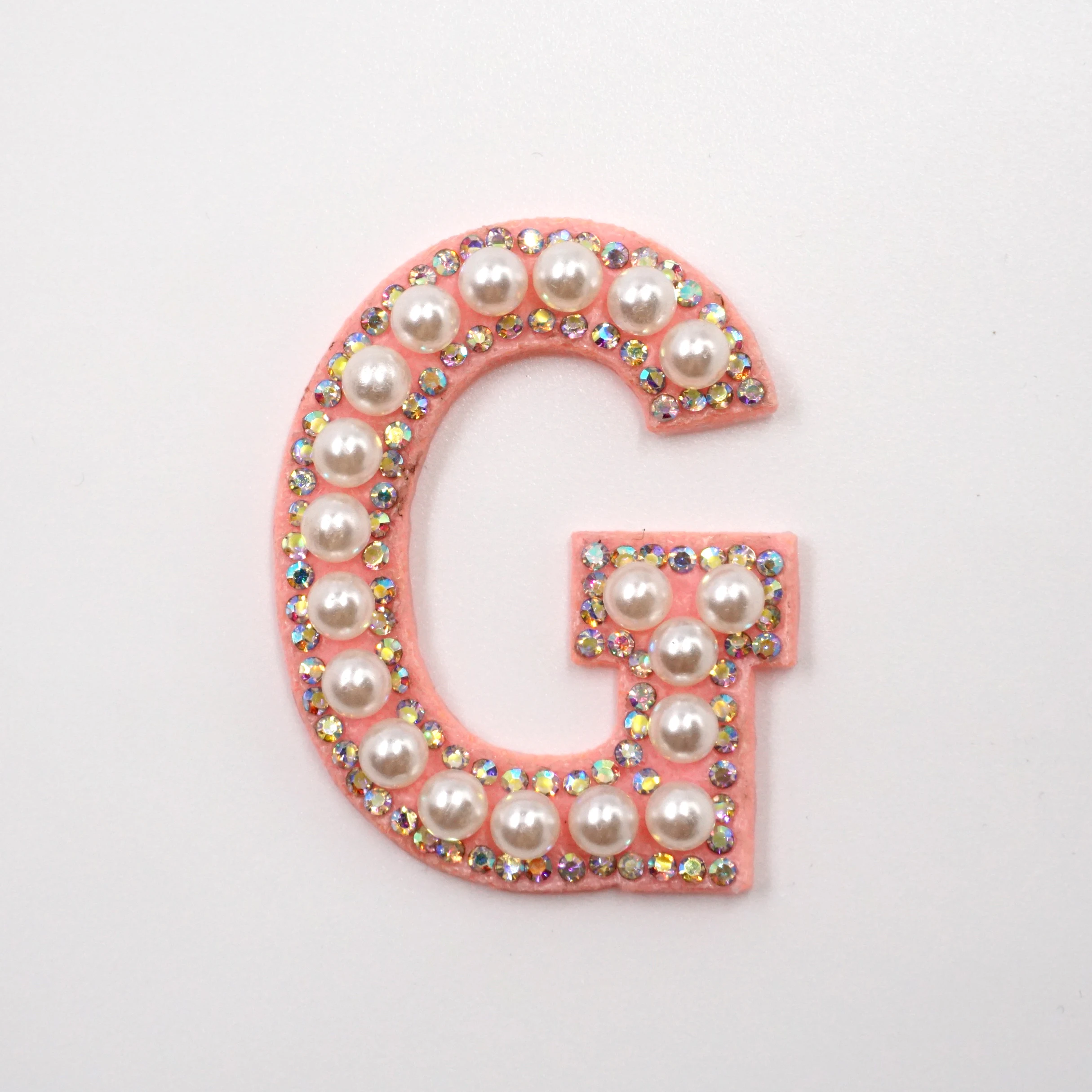 

Luxury A-Z all letter iron on pearl pink patches for clothing