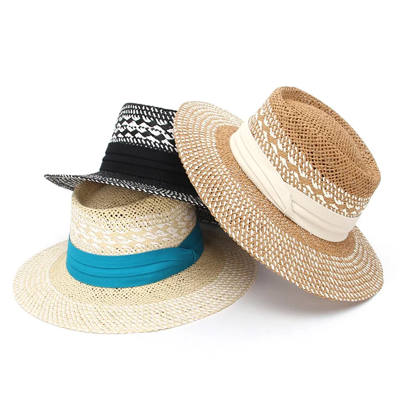 

Factory wholesale summer sun visor wide brim fashion Panama hat UV sun protection travel hat