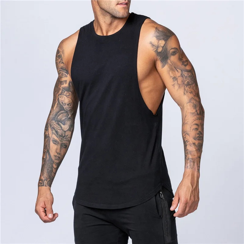 

Hot Sales Solid Color Men's Sports Vest Customize Sports Fitness Gym Tank Top