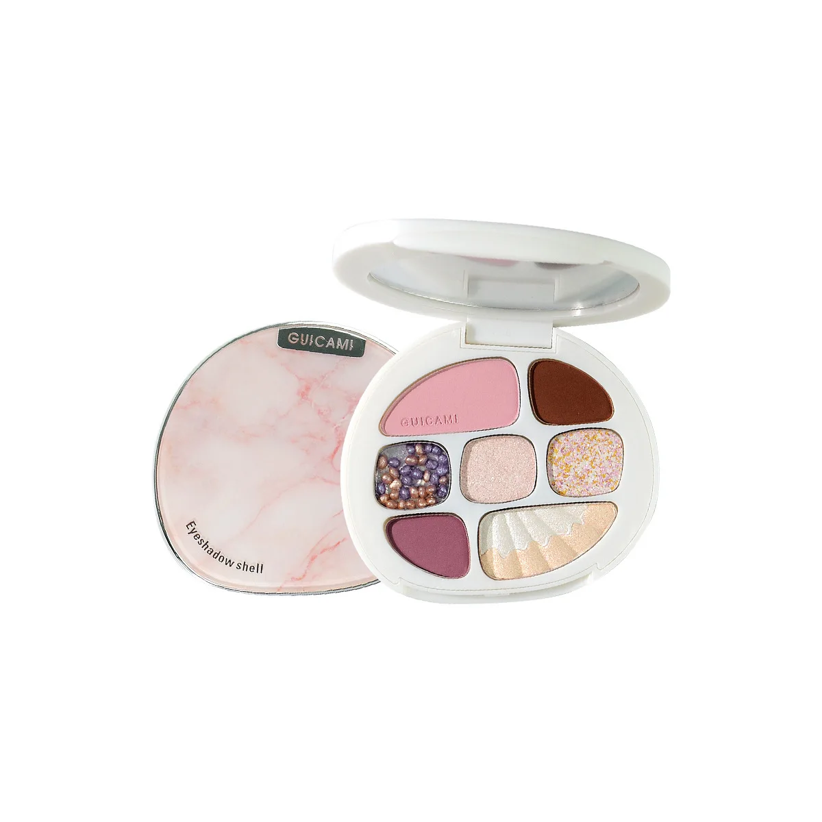 

Hot Sale Amber Shell Makeup Palette Glitter Powder Matte Eyeshadow Palette