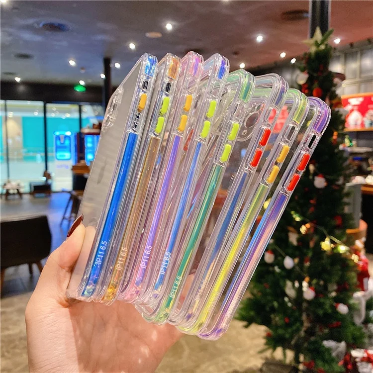 

Colorful Bumper Cell Phone Case for iPhone 11 TPU Camera Protection Clear Mobile Accessories Case for iPhone 12 Pro XS MAX 7 8, Multi