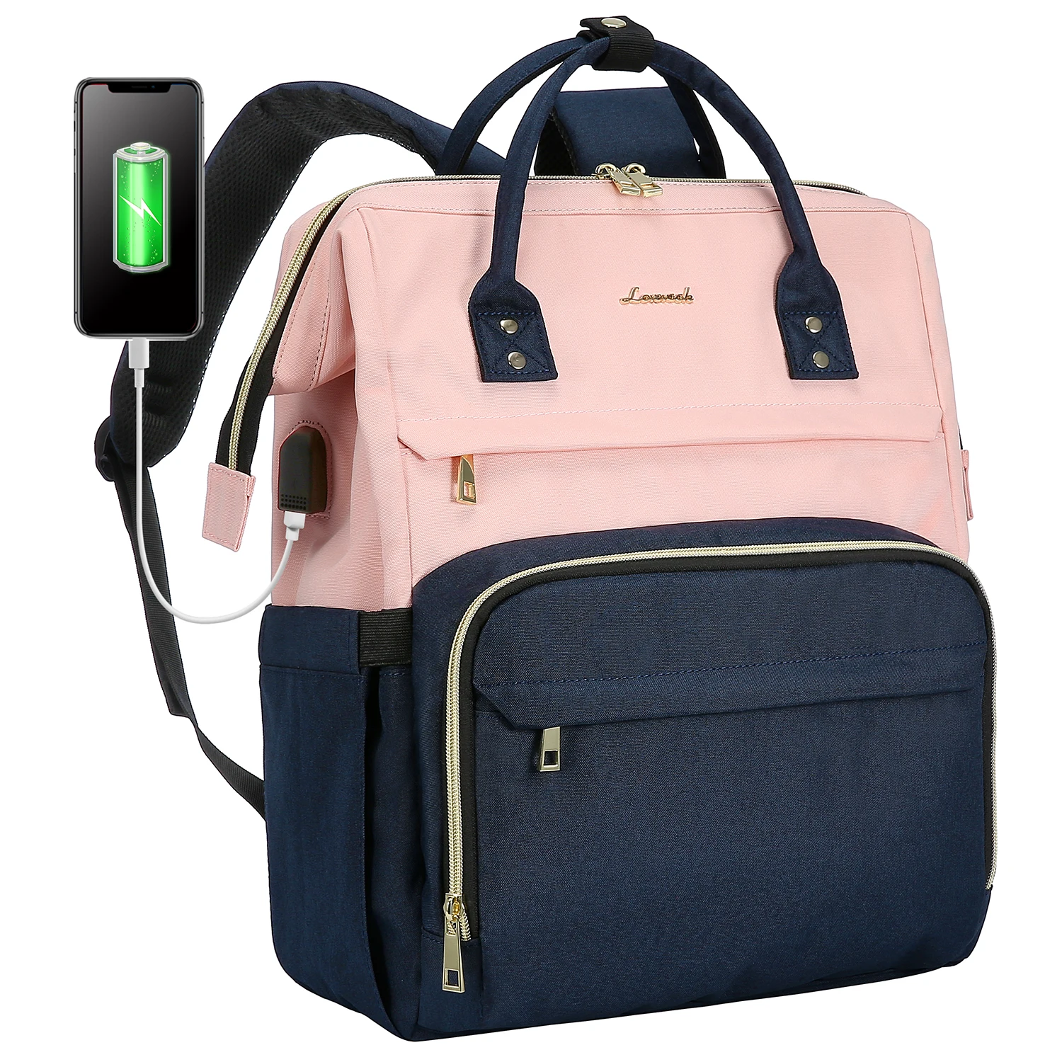 

LOVEVOOK 14 15.6 17 Business Backpacks Travel Bags Student Bookbag Teacher Work Backpack with USB Port Laptop Backpack for Women