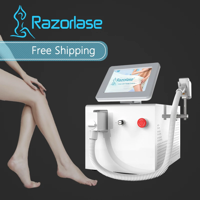 

New portable 808nm diode laser 3 in 1 wavelengths hair removal machine with ce approved, White