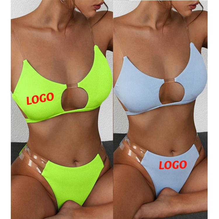 

Free Shipping Custom transparent Women Solid Color Micro Bikini Sexi Hot Girl Thong Bikini