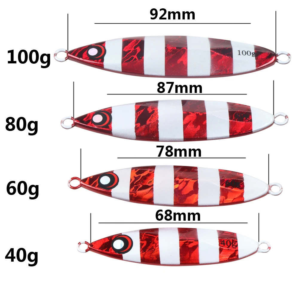 

JOHNCOO Hard Bait Saltwater Jigging Fishing Lure Spoon Bait Sea Fishing Metal Lead Slow Pitch Jig, 6 colors as the picture