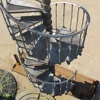 Outdoor Antique Used Cast Iron Spiral 3 Step Stairs