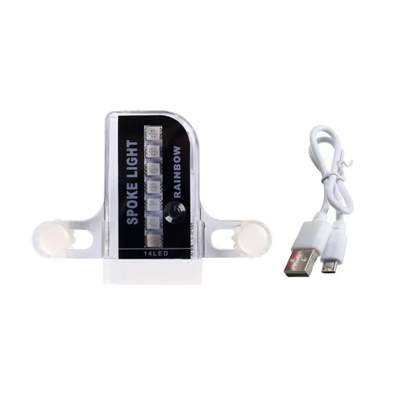 

2020 factory price bike wheel light bicycle stock light Waterproof bike lamp USB rechargeable, Full color