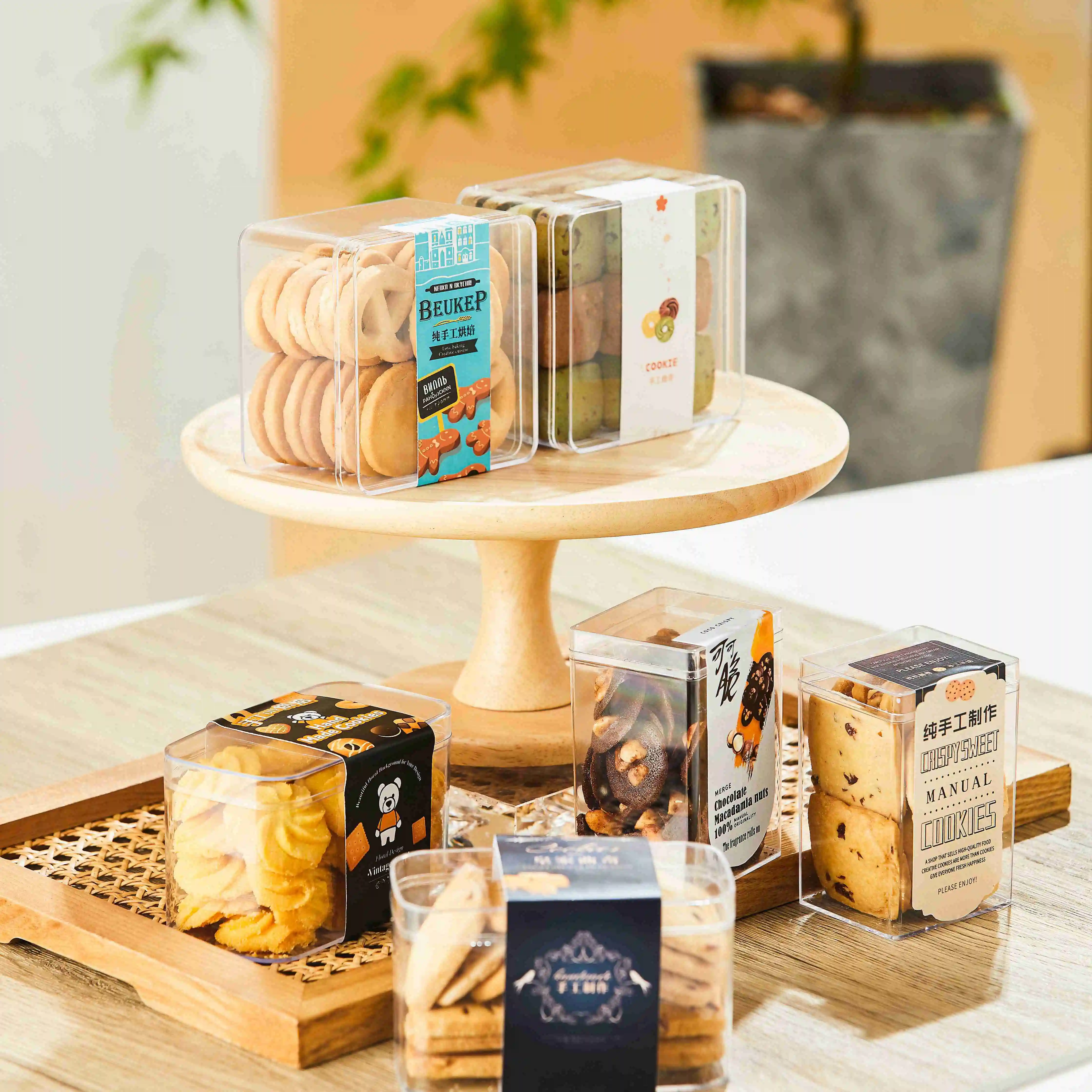 

Transparent Plastic Box Packaging Plastic Box Hard Plastic Cracker Food Box For Biscuits Cookie