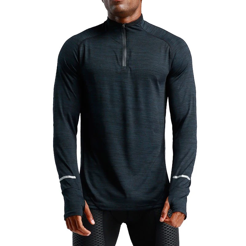 

SW19ZX42 muscle man GYM training top half zipper running jacket fitness workout jersey