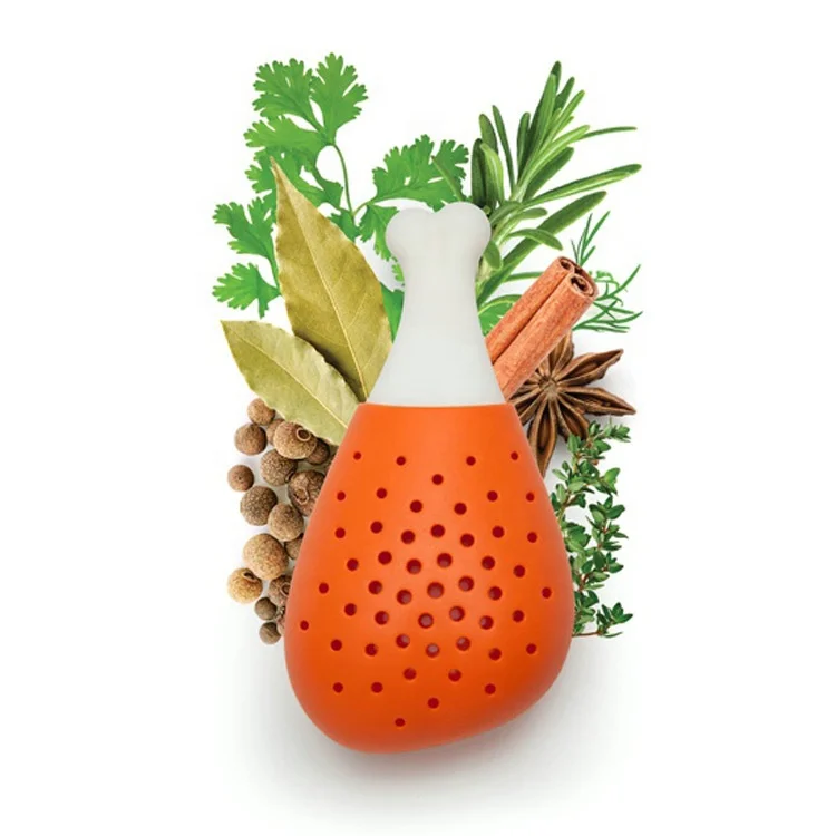 

Kitchen Food Grade Chicken Leg Drumstick Shape Strainer Silicone Seasoning Filter Herb Infuser Silicone Gel Spice Filter