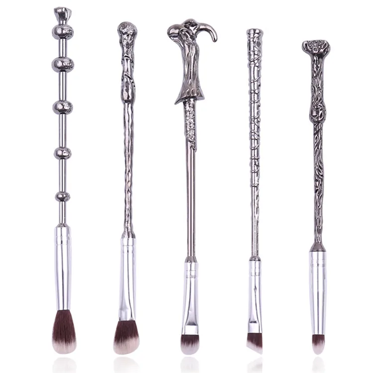 

Harry Potter Magic Wand Brushes 5pcs Custom Logo Premium Eyes Makeup Brush Set Professional logo