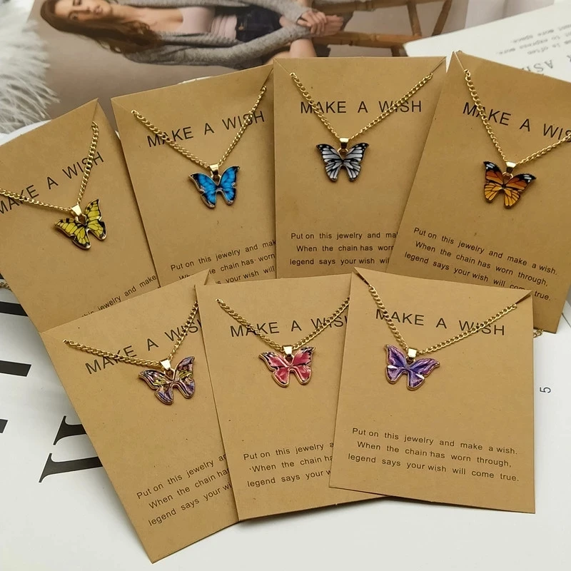 

Korean Fashion Cute Butterfly Pendant Necklace for Women Golden Color Statement Necklace Jewelry Gifts Wholesale Dropshipping Ko