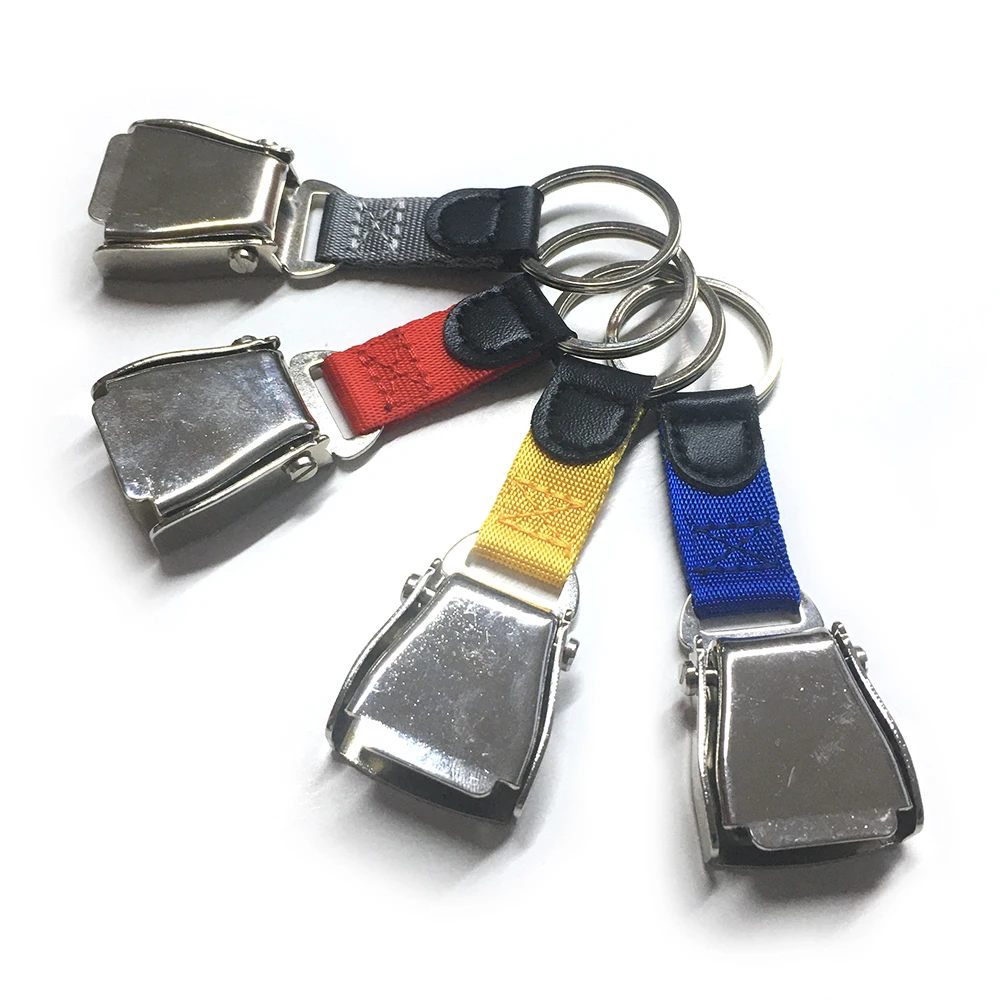 

Wholesale factory aircraft seatbelt buckle Graved metal keychain